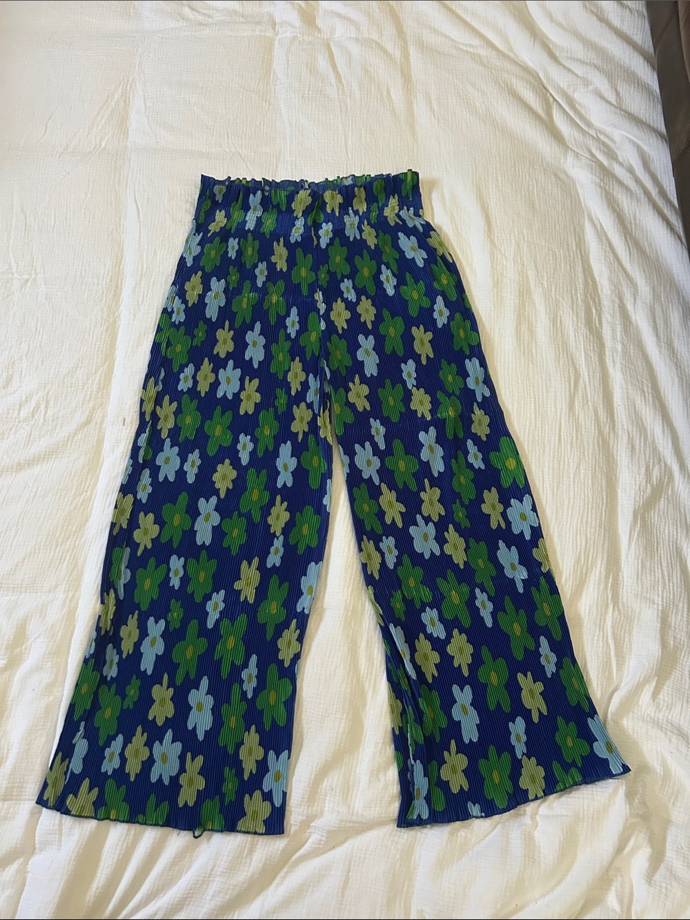 Target Navy Floral Wide-Leg Kids Pants